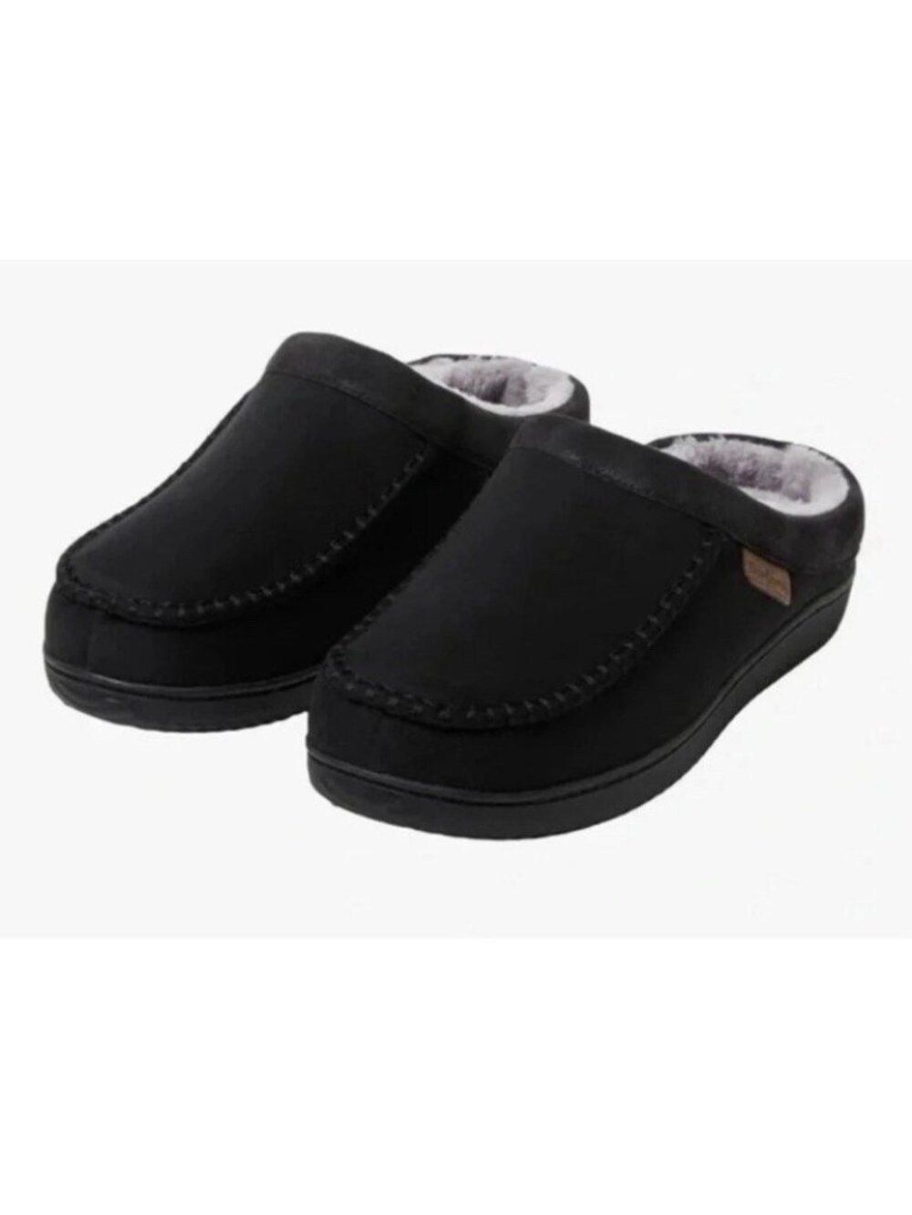 Dearfoams Men's Gel Infused Memory Foam Slippers Black Size Medium 9-10 M US NEW